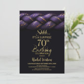 Purple Gold Braid Surprise 70th Birthday Party 招待状 (スタンド正面)