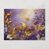 Purple & Gold Butterfly # 16 ポストカード (正面)