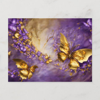 Purple & Gold Butterfly # 18 ポストカード