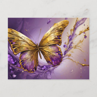 Purple & Gold Butterfly # 19 ポストカード