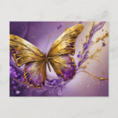 Purple & Gold Butterfly # 19 ポストカード (正面)