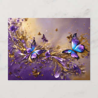 Purple & Gold Butterfly # 21 ポストカード