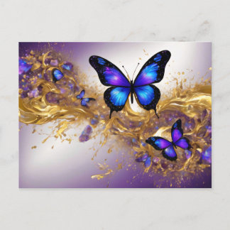 Purple & Gold Butterfly # 22 ポストカード