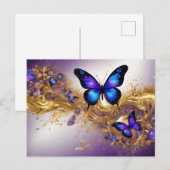 Purple & Gold Butterfly # 22 ポストカード (正面/裏面)