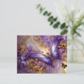 Purple & Gold Butterfly # 23 ポストカード (スタンド正面)