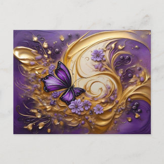 Purple & Gold Butterfly # 5 ポストカード