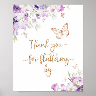 Purple gold butterfly Thank you for fluttering by ポスター