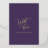 Purple Gold Calligraphy Christmas Card 箔シーズンカード (裏面)