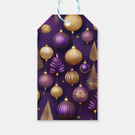PURPLE & GOLD CHRISTMAS ORNAMENTS ギフトタグ