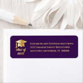 Purple | Gold Class of 2026 Graduation Cap Label ラベル (インサイチュ)