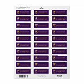 Purple | Gold Class of 2026 Graduation Cap Label ラベル (フルシート)