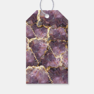 Purple Gold Crystal Collage Gift Tags ギフトタグ