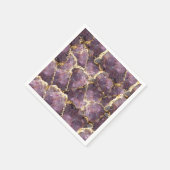 Purple Gold Crystal Collage Napkins スタンダードカクテルナプキン (角)