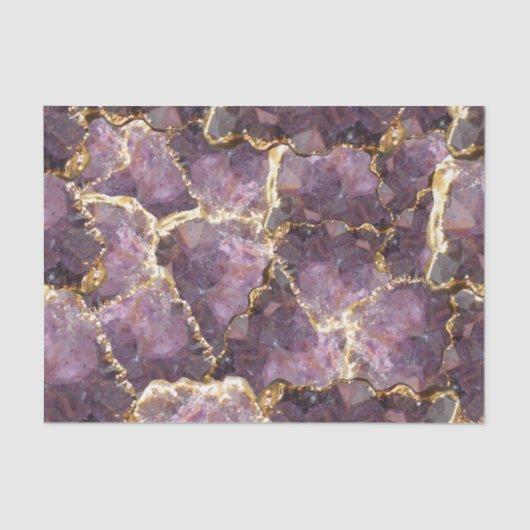 Purple Gold Crystal Collage Tissue Paper 薄葉紙 (正面)