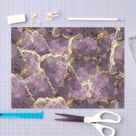 Purple Gold Crystal Collage Tissue Paper 薄葉紙 (クラフト)