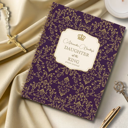 Purple Gold Damask Daughter of the King ノートブック