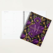 Purple Gold Floral William Morris Elegant Monogram プランナー手帳 (ディスプレー)