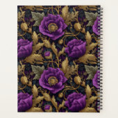 Purple Gold Floral William Morris Elegant Monogram プランナー手帳 (裏面)