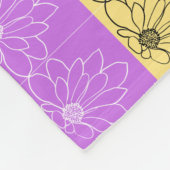 Purple gold Flower seamless Checkerboard pattern フリースブランケット (角)