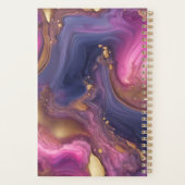 Purple Gold Geode Agate Monogram Script Name プランナー手帳 (裏面)