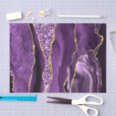 Purple Gold Glitter Marble Tissue Paper 薄葉紙 (クラフト)