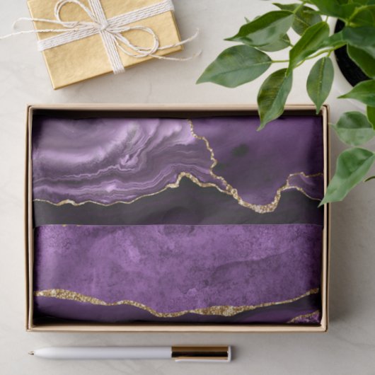 Purple Gold Glitter Marble Tissue Paper 薄葉紙 (ギフト)