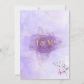 Purple Gold Gothic Floral Wedding Invitation 招待状 (裏面)