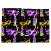 PURPLE GOLD GREEN MARDI GRAS MASKS ラージペーパーバッグ (裏面)