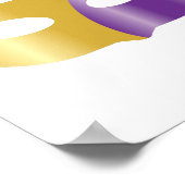 Purple Gold Happy Purim and mask ポスター (角)