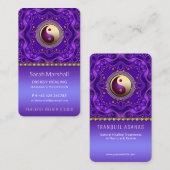 Purple Gold Mandala Tranquil Balance Holistic 名刺 (正面/裏面)