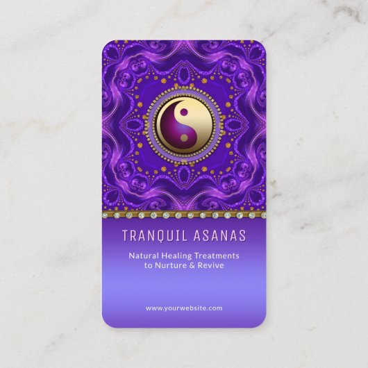 Purple Gold Mandala Tranquil Balance Holistic 名刺 (裏面)