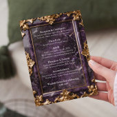 Purple Gold Marble Wedding Invitation 招待状