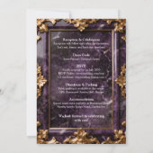 Purple Gold Marble Wedding Invitation 招待状 (裏面)