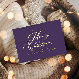 Purple Gold Merry Christmas Foil Card 箔シーズンカード