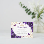 Purple Gold Quinceanera Reception Details エンクロージャーカード (スタンド正面)