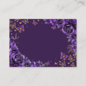 Purple Gold Quinceanera Reception Details エンクロージャーカード (裏面)