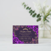 Purple Gold Quinceanera Reception Details エンクロージャーカード (スタンド正面)