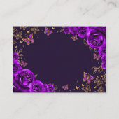 Purple Gold Quinceanera Reception Details エンクロージャーカード (裏面)