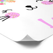 Purple Gold Rabbit Nursery Poster Custom Name ポスター (角)