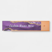 Purple Gold Sparkly Personalized Name Door Sign サインプレート (正面)