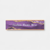 Purple Gold Sparkly Personalized Name Door Sign サインプレート (正面)