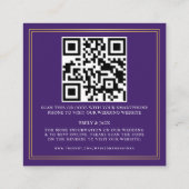 Purple Gold Sword Royal Wedding RSVP QR Code  エンクロージャーカード (裏面)