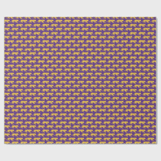 Purple & Gold Tiger Print Wrapping Paper | LSU ラッピングペーパー