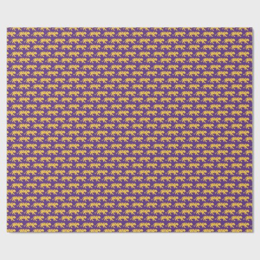 Purple & Gold Tiger Print Wrapping Paper | LSU ラッピングペーパー (フラット)