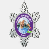 Purple Golfer Photo High School Golf Team スノーフレークピューターオーナメント (右)