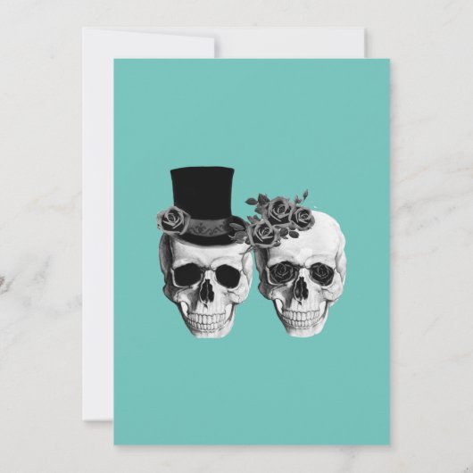 Purple Goth Sugar Skull Wedding Invitation 招待状 (裏面)