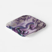 Purple Gothic Dragon Birthday Party ペーパープレート (傾斜あり)