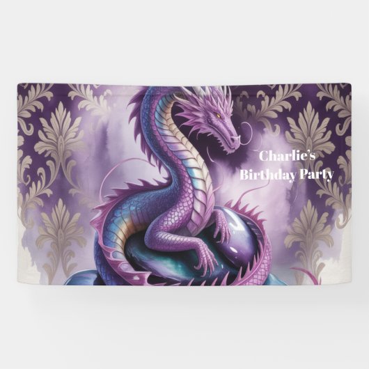 Purple Gothic Dragon Birthday Party  横断幕 (横)