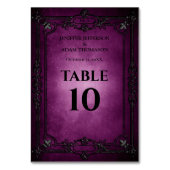 Purple Gothic Halloween Alternative Wedding テーブルナンバー (裏面)