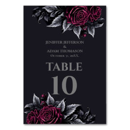 Purple Gothic Halloween Alternative Wedding テーブルナンバー